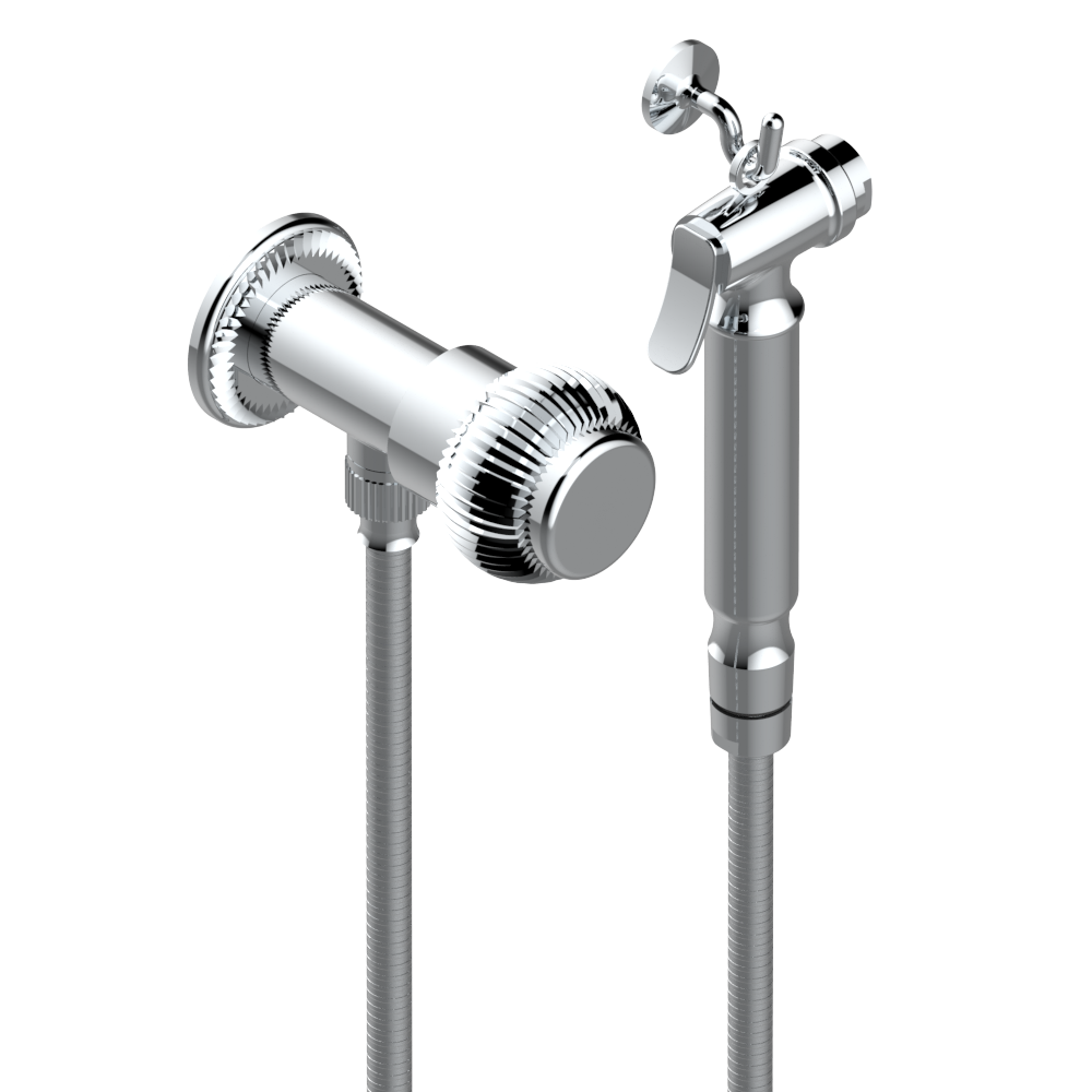 Wc douche set including valve, trigger spray, reinforced hose (1.25m) and hook U4D5840/8