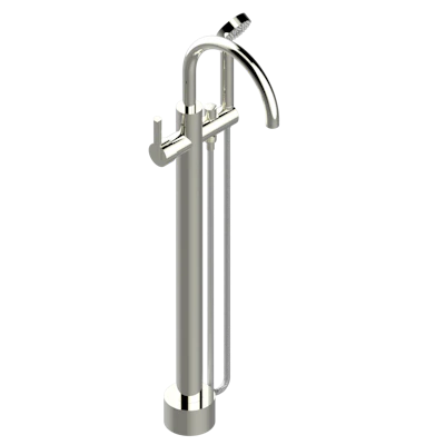 Free-standing single lever bath mixer with handshower with