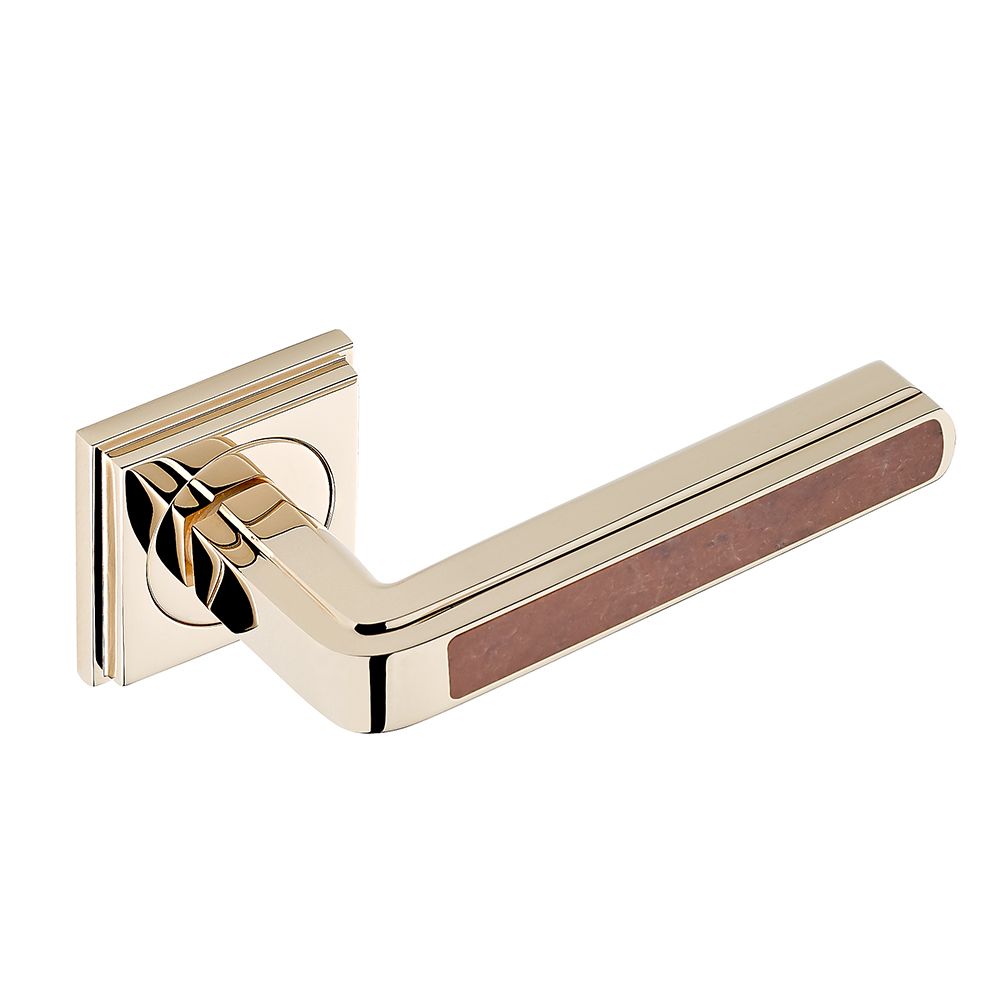 Pair of door handles - New York, red jasper stone | B8D-DHADS5
