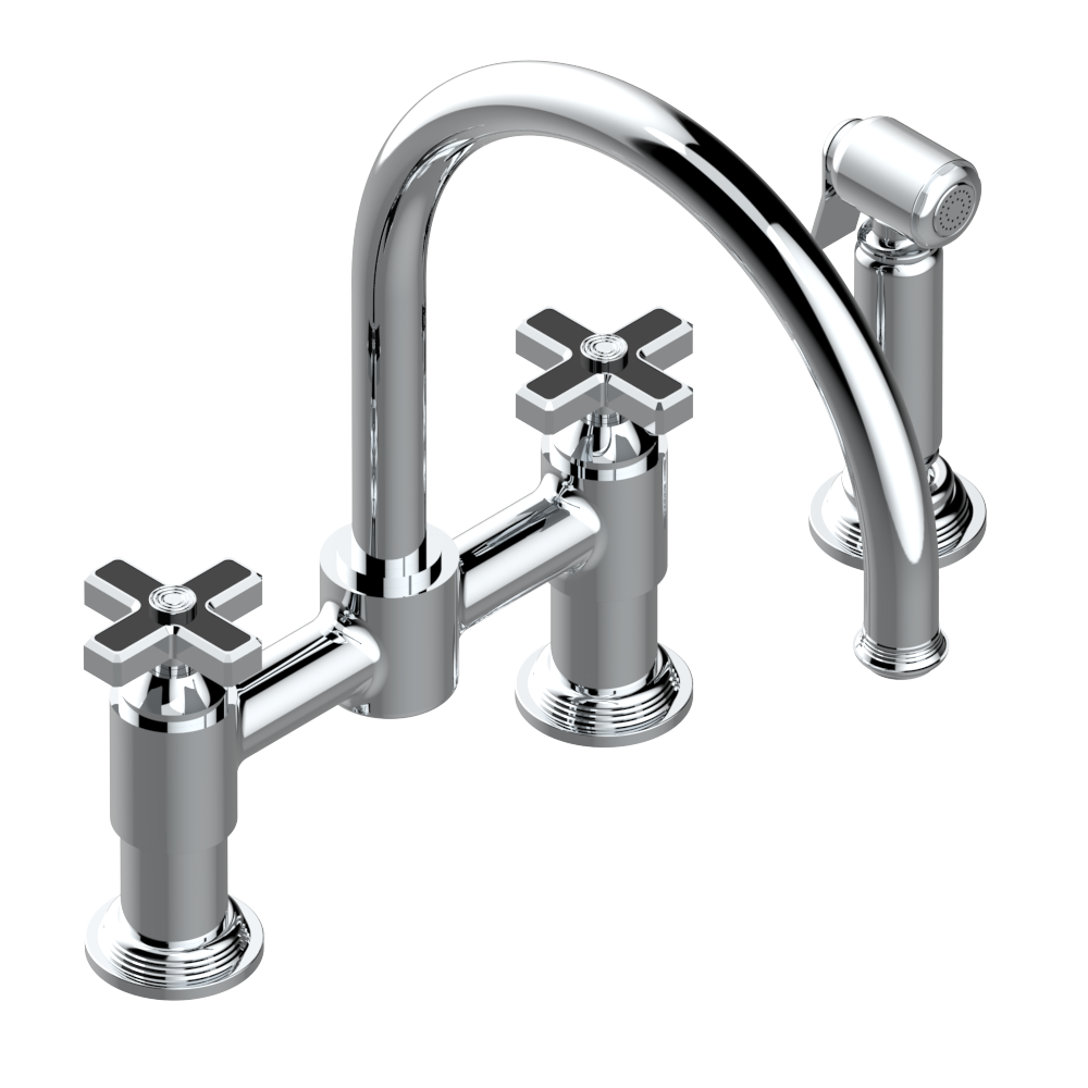 3hole sink mixer with swivel spout and side spray U9E159DM — West