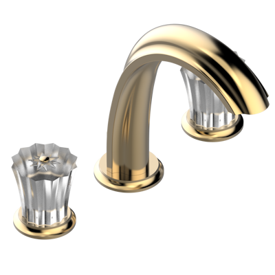 Rim mounted 3-hole basin mixer with waste for marble | U6M